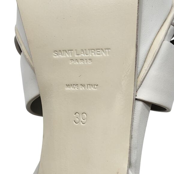 Saint Laurent Tribute Platform Leather Sandals Pumps White EU 39 US 8.5 - $1100 - Picture 7 of 9